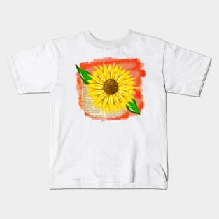 Bookish Fall Sunflower Kids T-Shirt